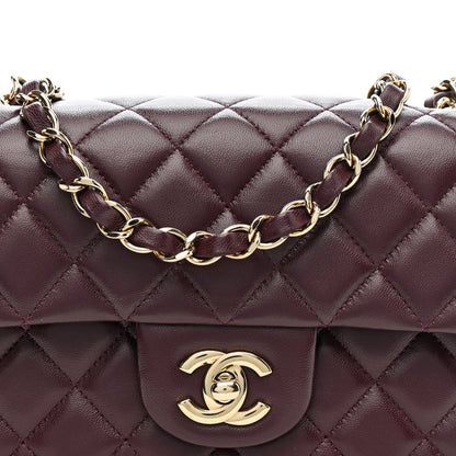 Chanel Lambskin Quilted Mini Rectangular Flap Burgundy Burgundy 8 of 12