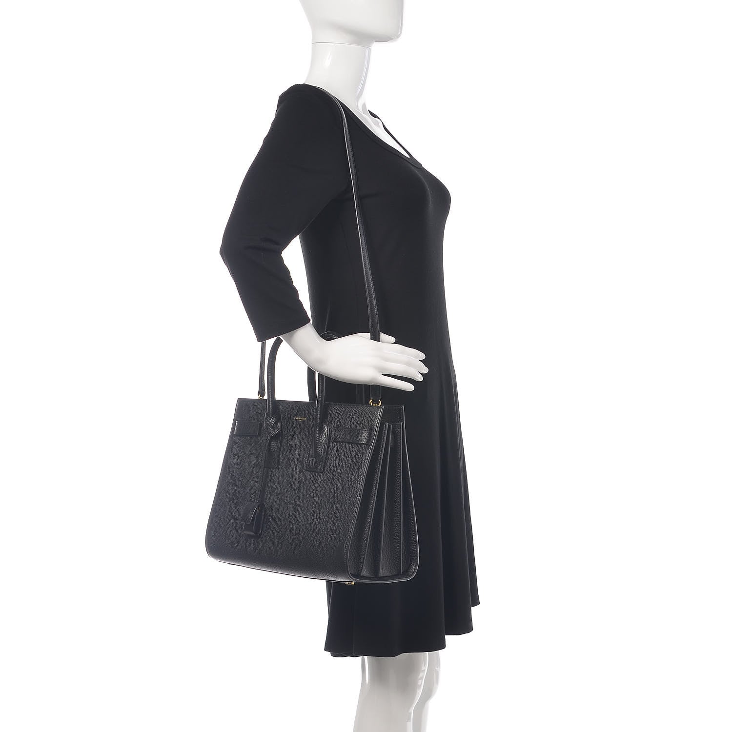 Saint Laurent Grained Calfskin Small Sac De Jour Black 2 of 7