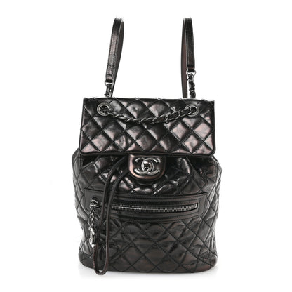 Chanel Glazed Calfskin Quilted Small Salzburg Mountain Backpack Black 1 of 10