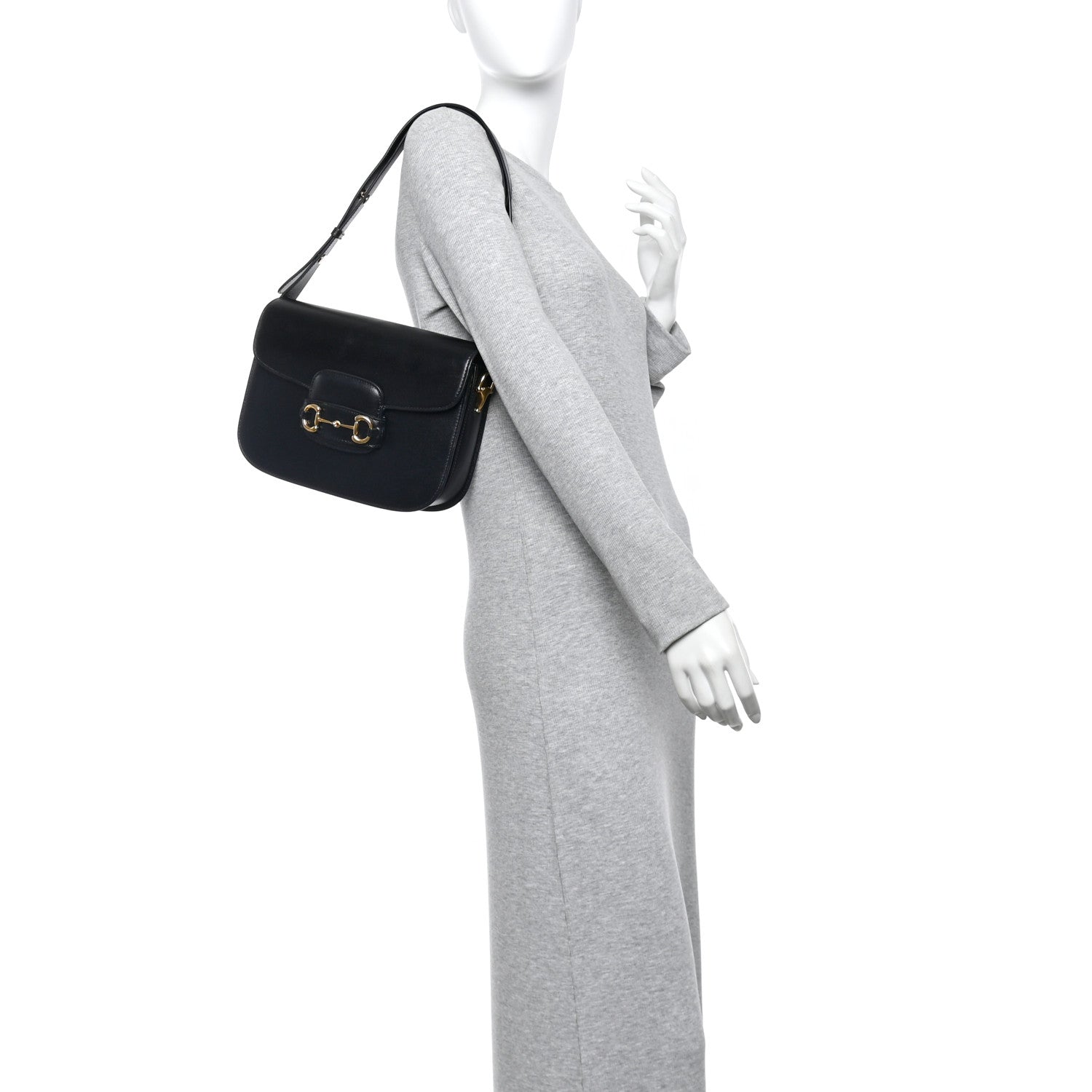 Gucci Azalea Calfskin Horsebit 1955 Shoulder Bag Black 2 of 10