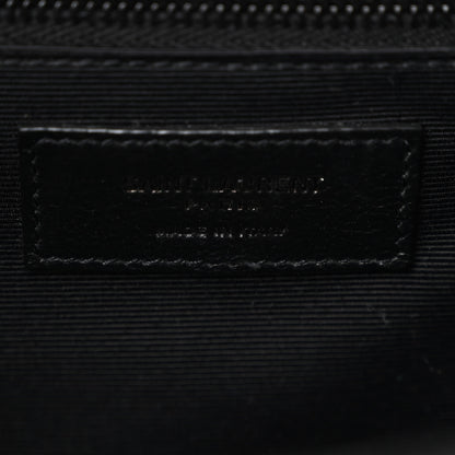 Saint Laurent Grain De Poudre Textured Mixed Matelasse Large Triquilt Monogram Monochrome Satchel Black 6 of 11