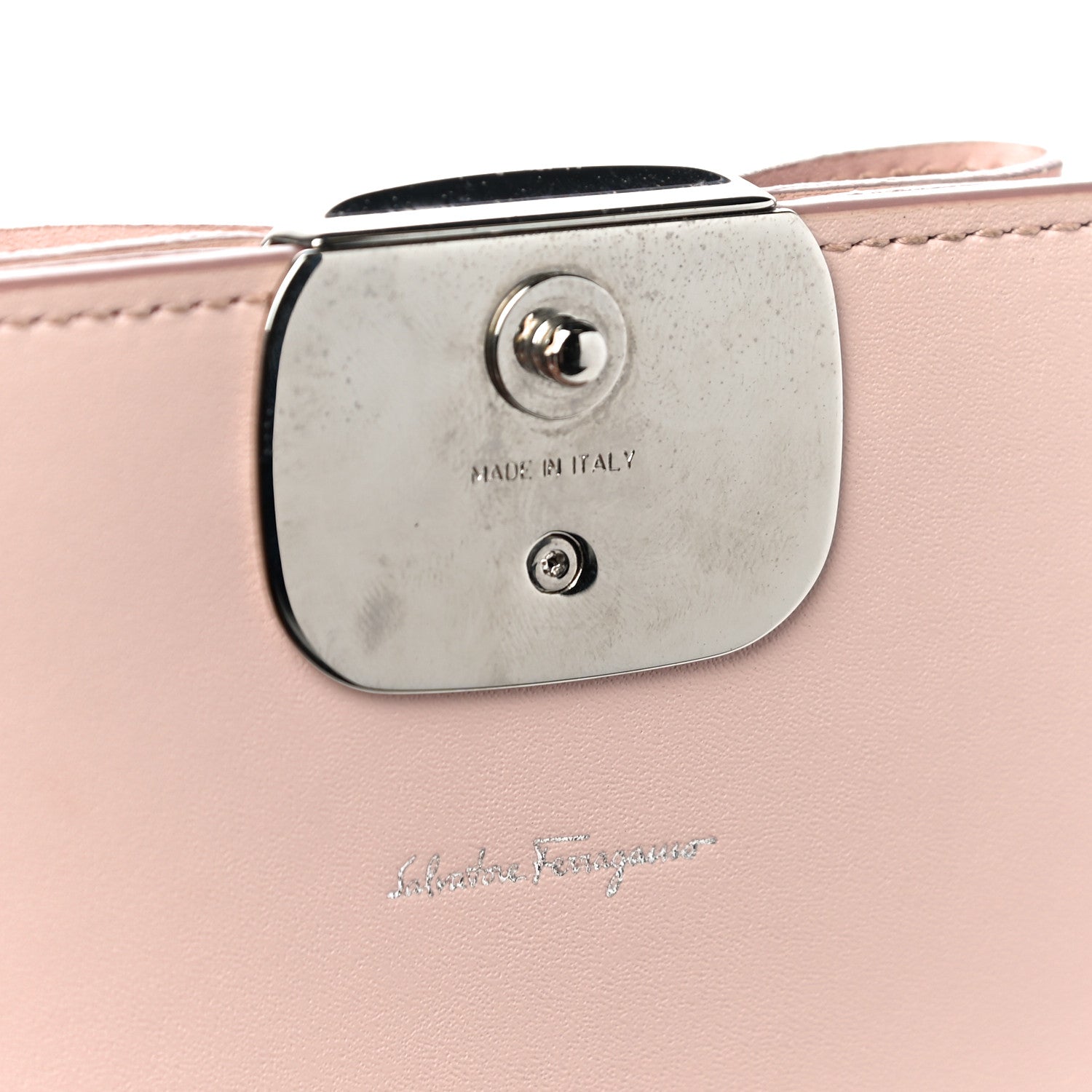 Salvatore Ferragamo Calfskin Vara Bow Chain Flap Crossbody Pink 7 of 10