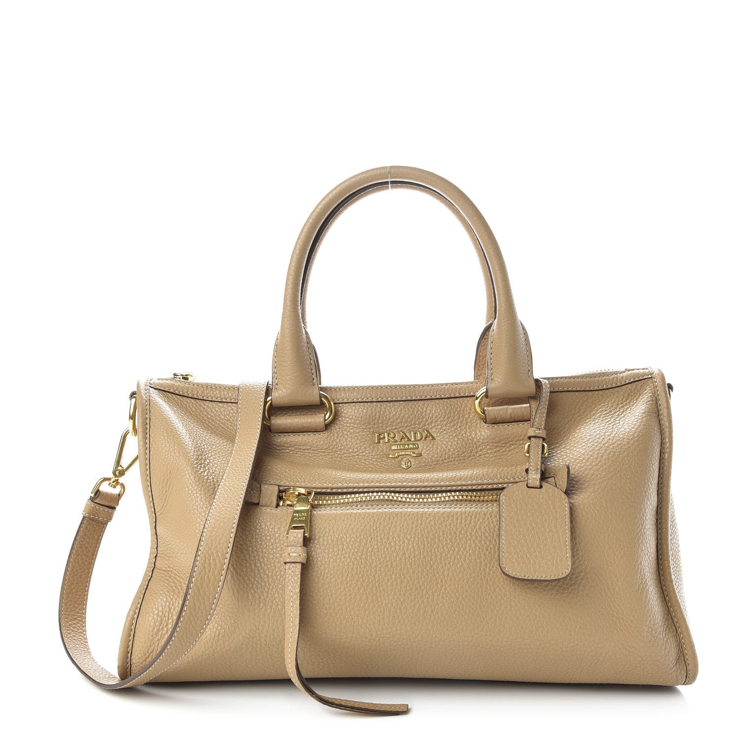 Prada Vitello Daino Shopping Satchel Sughero 1 of 9