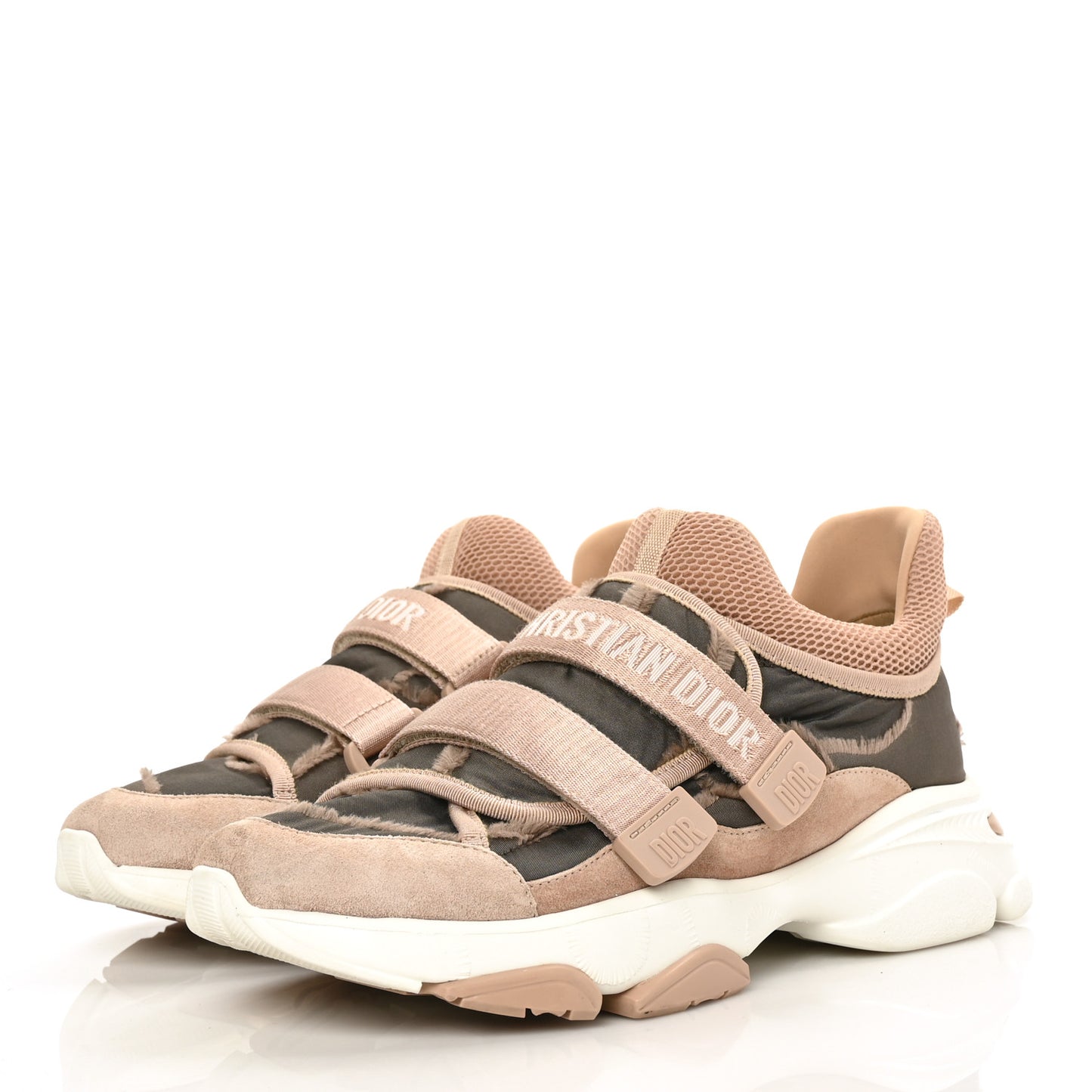Technical Fabric Nylon Camouflage Womens D-Wander Sneakers 40 Nude