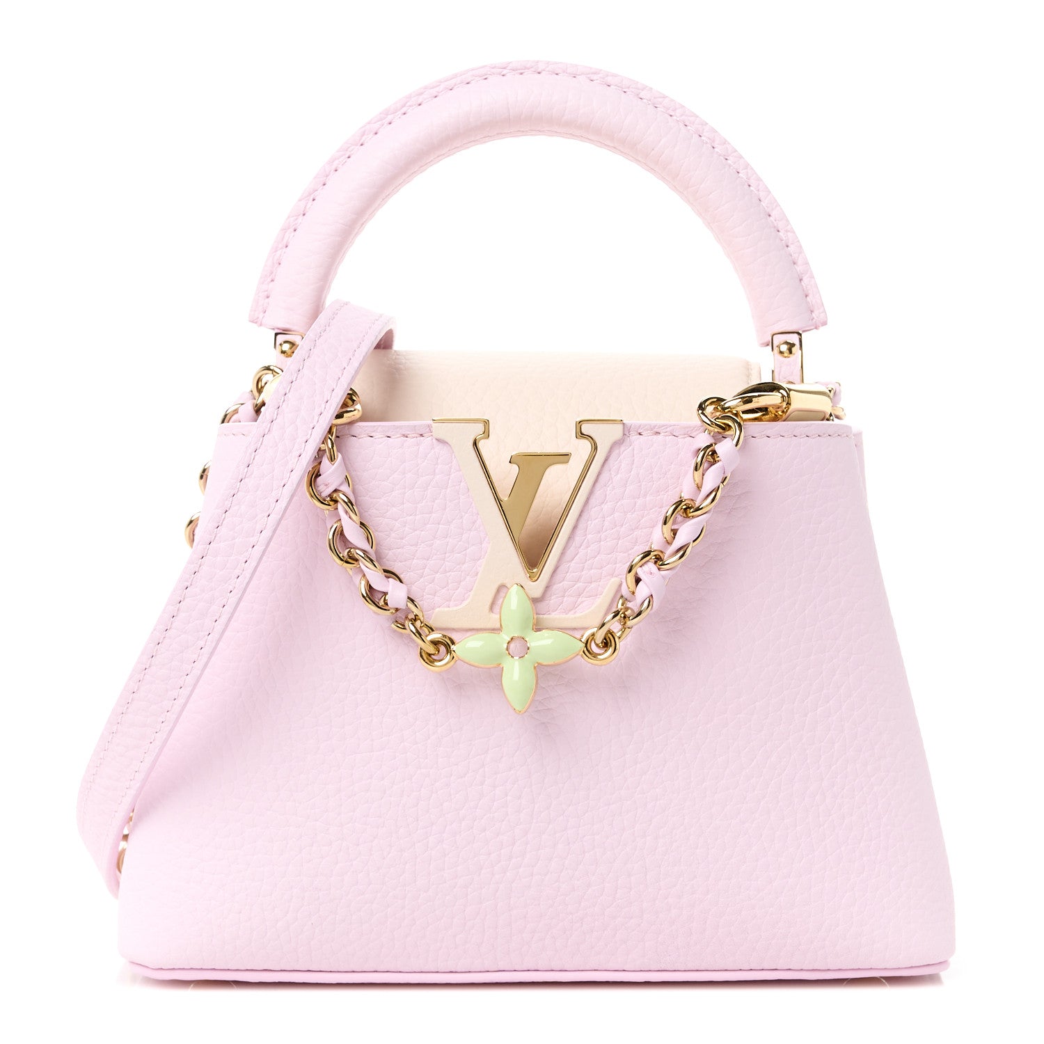 Louis Vuitton Taurillon Lovelock Chain Capucines Mini Marshmallow 1 of 9