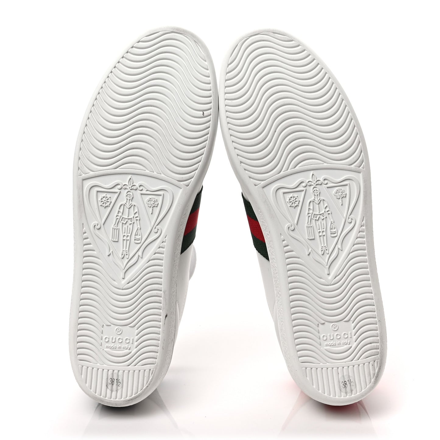Calfskin Ayers Bee Embroidered Womens Ace Sneakers 38.5 White Green