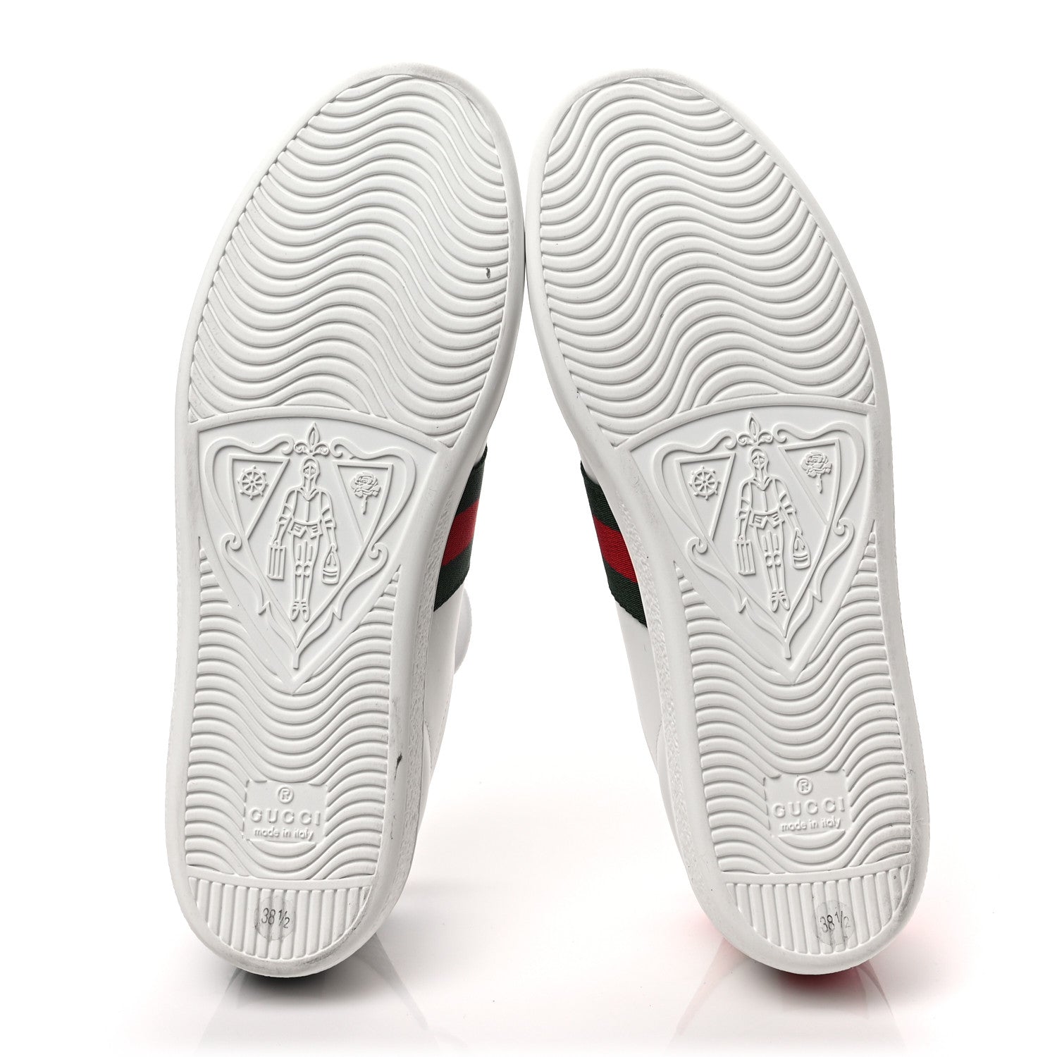 Gucci Calfskin Ayers Bee Embroidered Womens Ace Sneakers 38.5 White Green 6 of 8