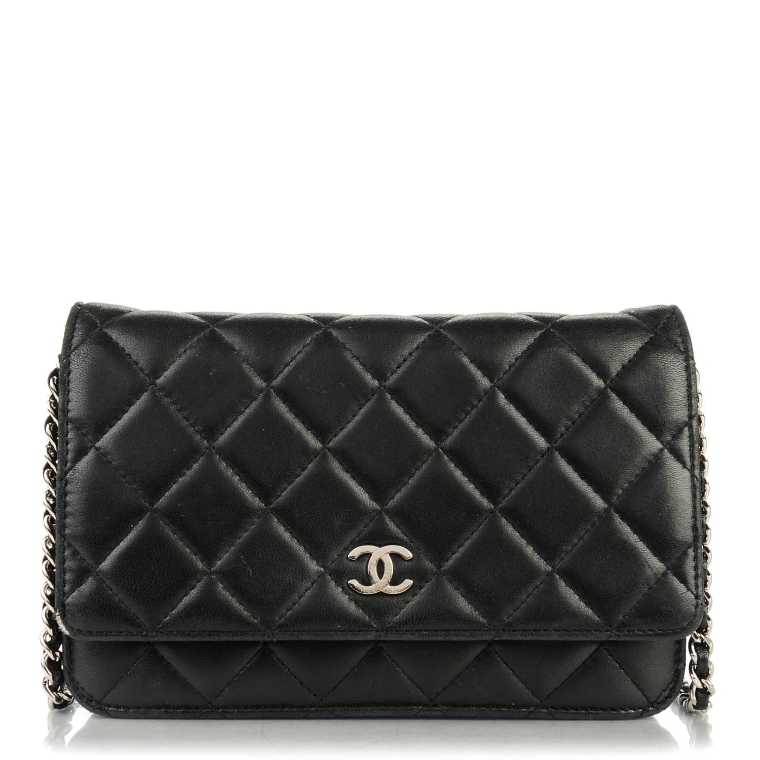 Chanel Lambskin Quilted Wallet On Chain WOC Black 1 of 9