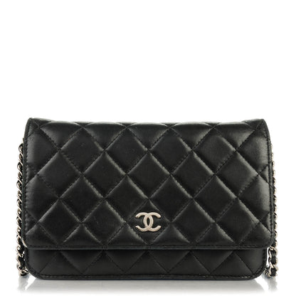 Chanel Lambskin Quilted Wallet On Chain WOC Black 1 of 9