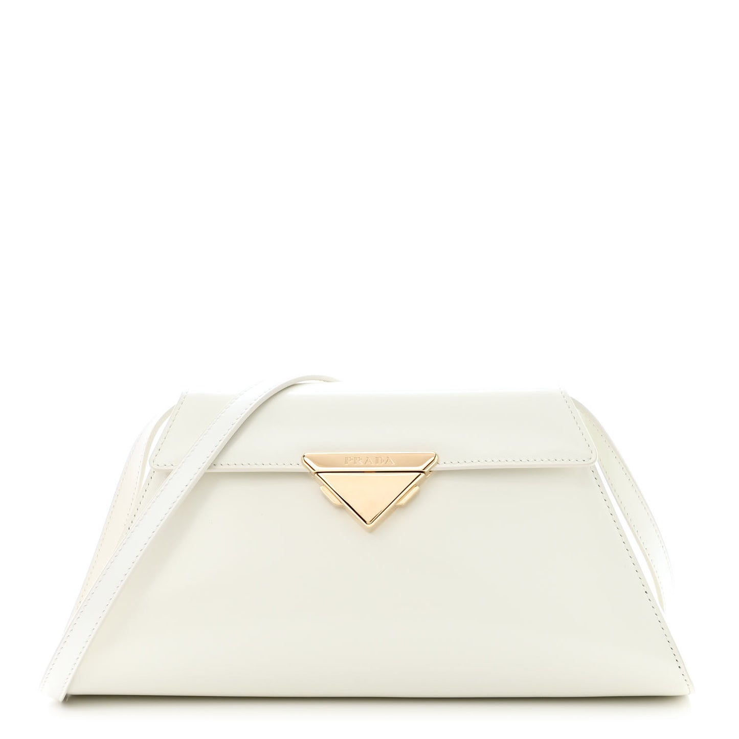 Spazzolato Flap Shoulder Bag White