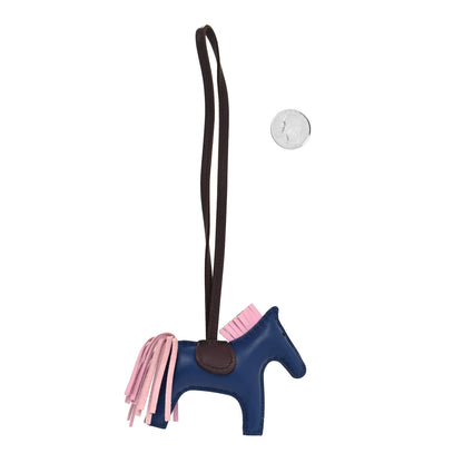 Hermes Milo Lambskin Grigri Rodeo Horse Bag Charm PM Rouge Sellier Mauve Sylvestre Bleu Saphir 2 of 3
