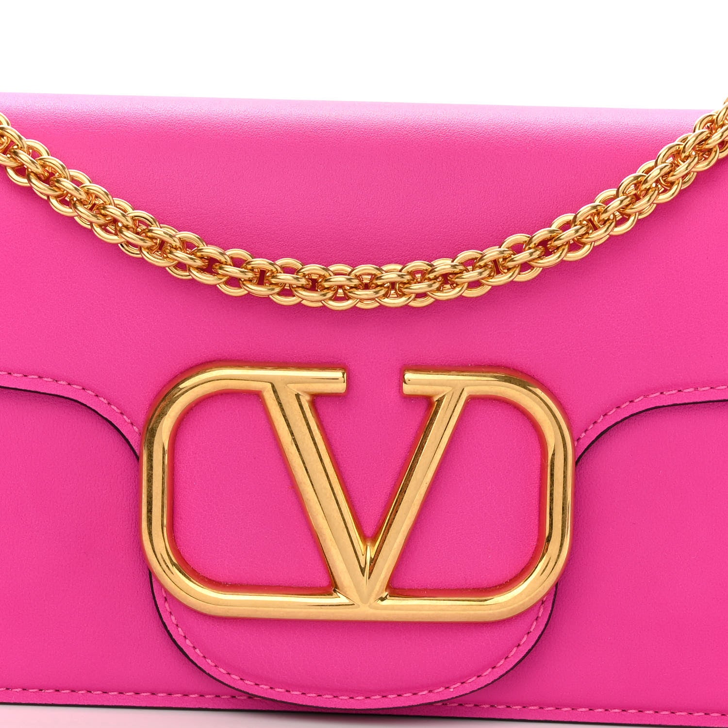 Valentino Garavani Calfskin Vlogo Loco Shoulder Bag Pink PP 7 of 9