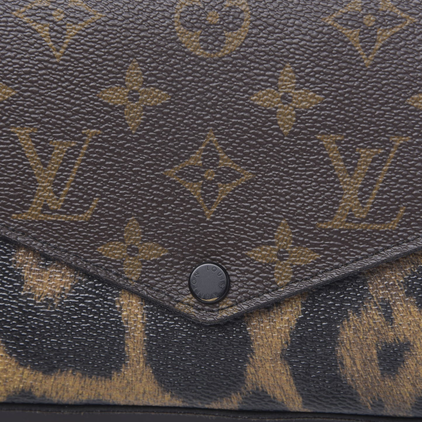 Monogram Animal Print Pochette Felicie Chain Wallet