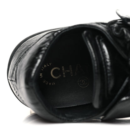Chanel Crumpled Calfskin Womens CC Bow Sneakers 35.5 Black 8 of 10