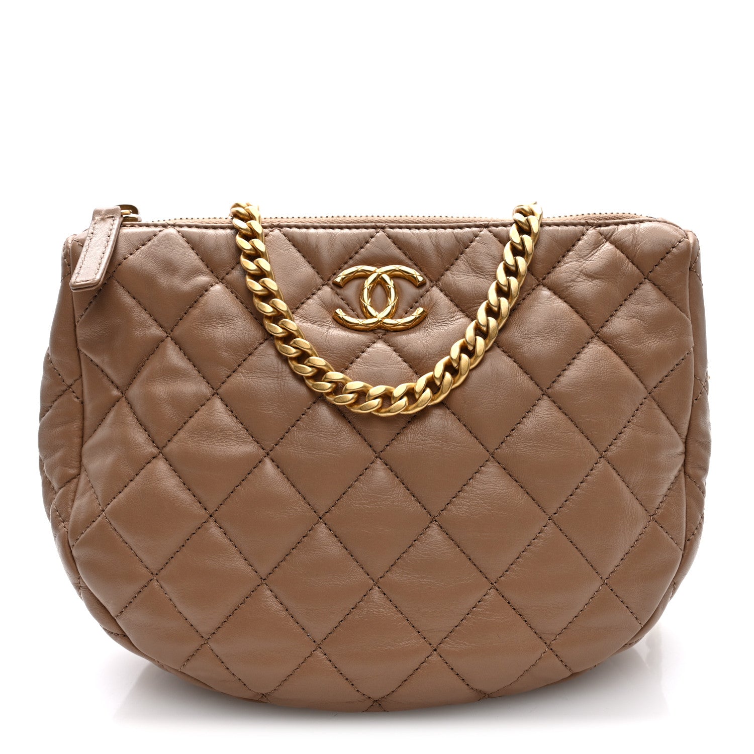 Chanel Lambskin Quilted Pillow Crush Chain Hobo Beige 1 of 10