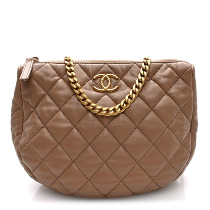 Chanel Lambskin Quilted Pillow Crush Chain Hobo Beige 1 of 10