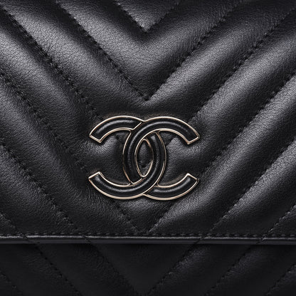 Chanel Calfskin Quilted Small Daily Chevron Flap Black 14 of 15
