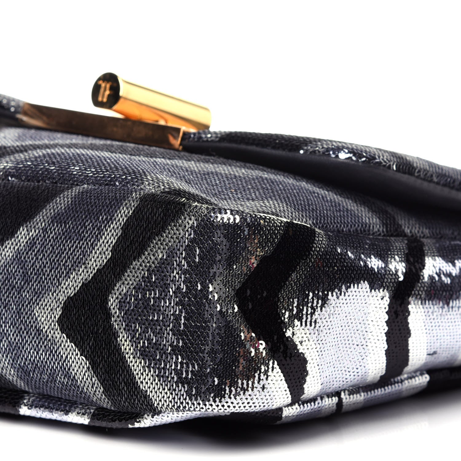 Tom Ford Sequin Zebra Print Natalia Large Bag Black Silver 9 of 12