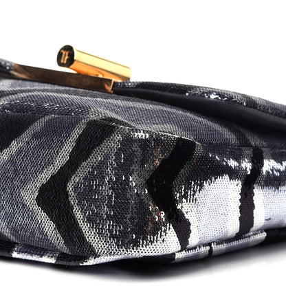 Tom Ford Sequin Zebra Print Natalia Large Bag Black Silver 9 of 12