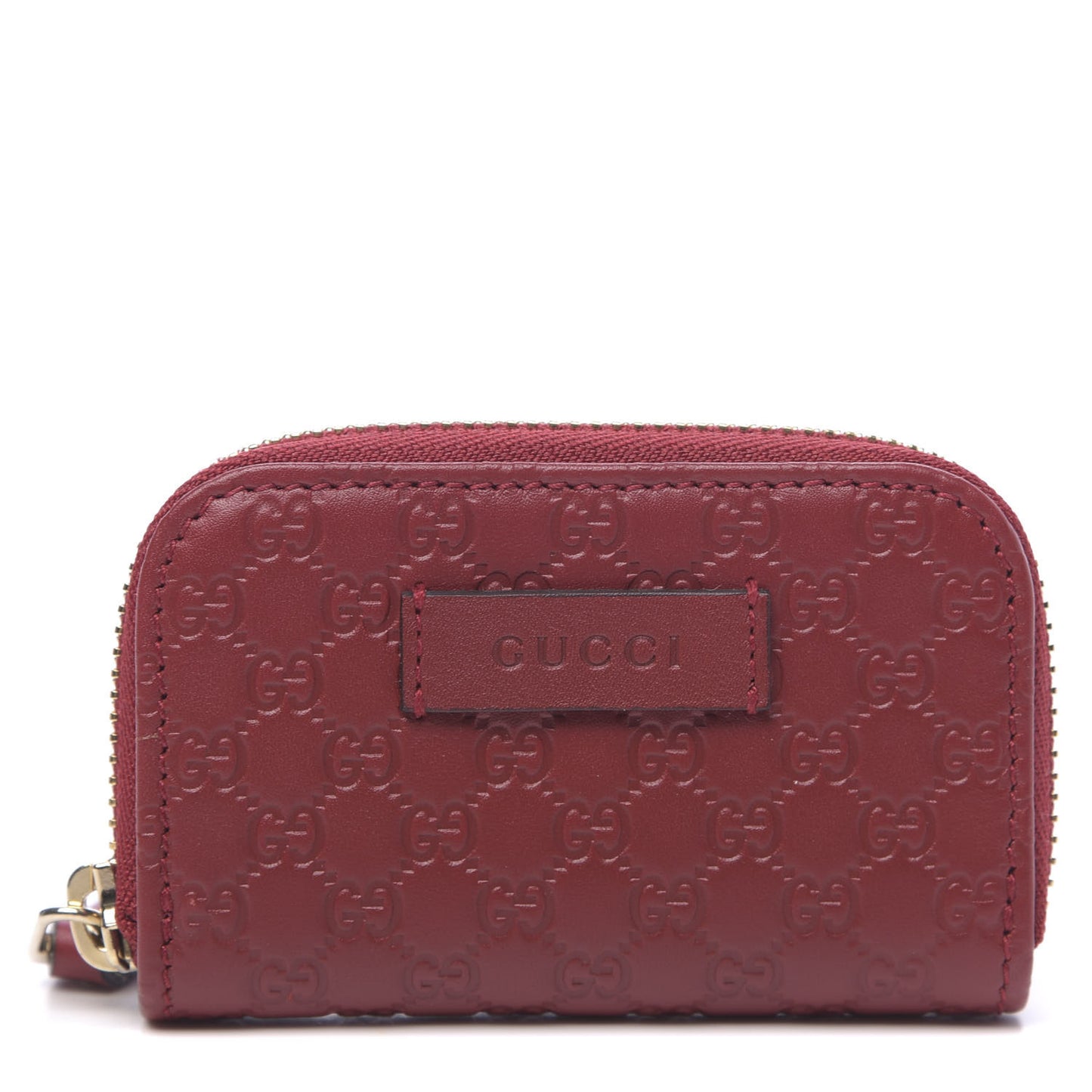 Microguccissima Zip Around Card Case Red