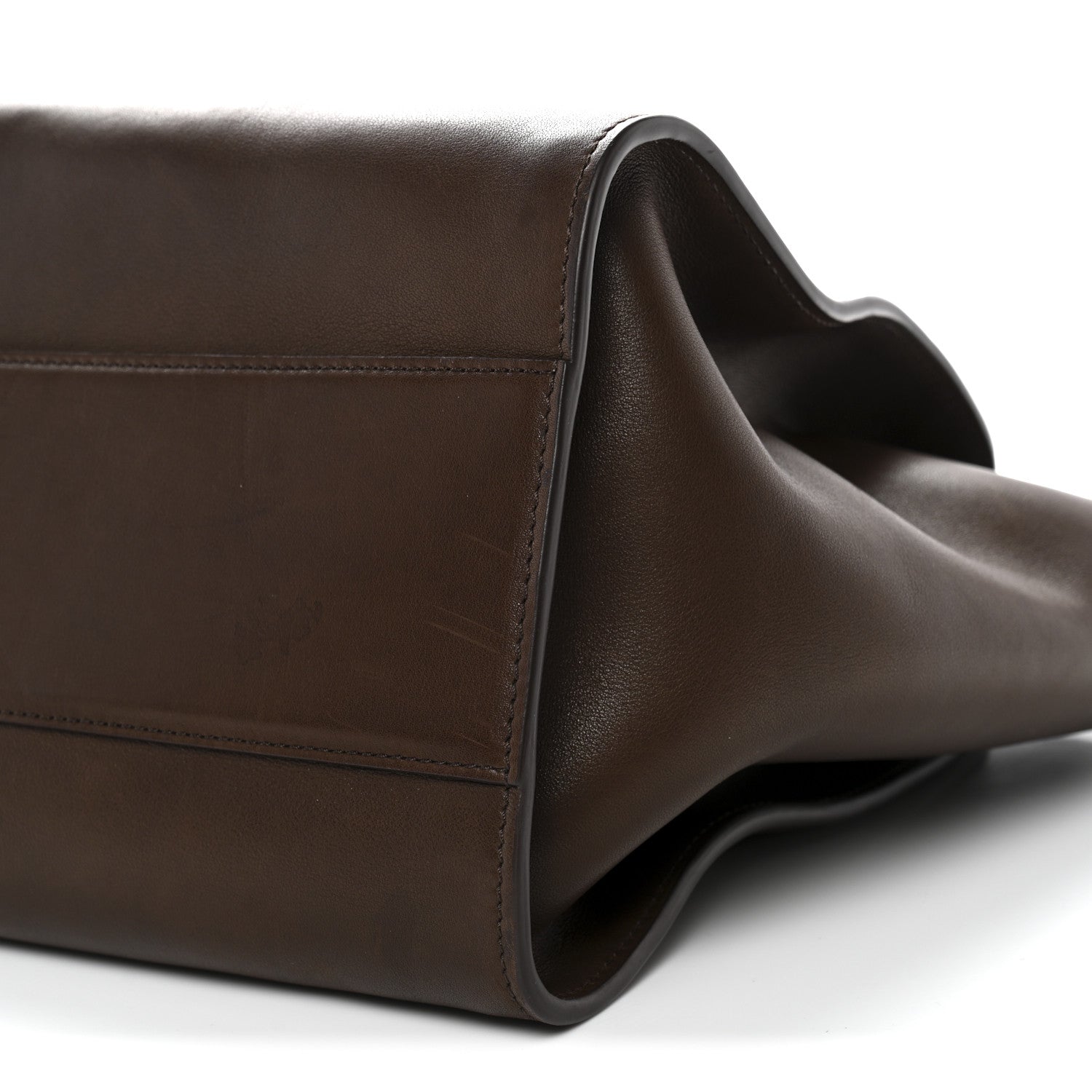 The Row Polished Saddle Calfskin Marlo 14 Dark Brown 9 of 12