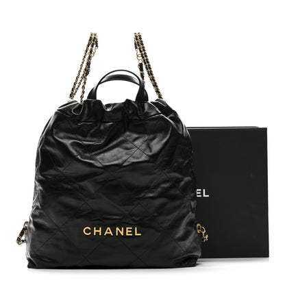 Chanel Shiny Calfskin Quilted Chanel 22 Backpack Black 11 of 11