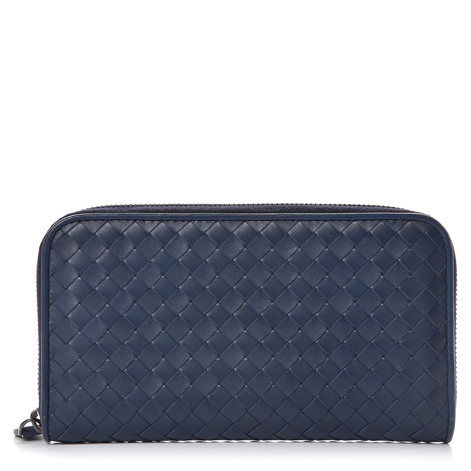 Bottega Veneta Nappa Intrecciato Zip Around Wallet Atlantic 1 of 9
