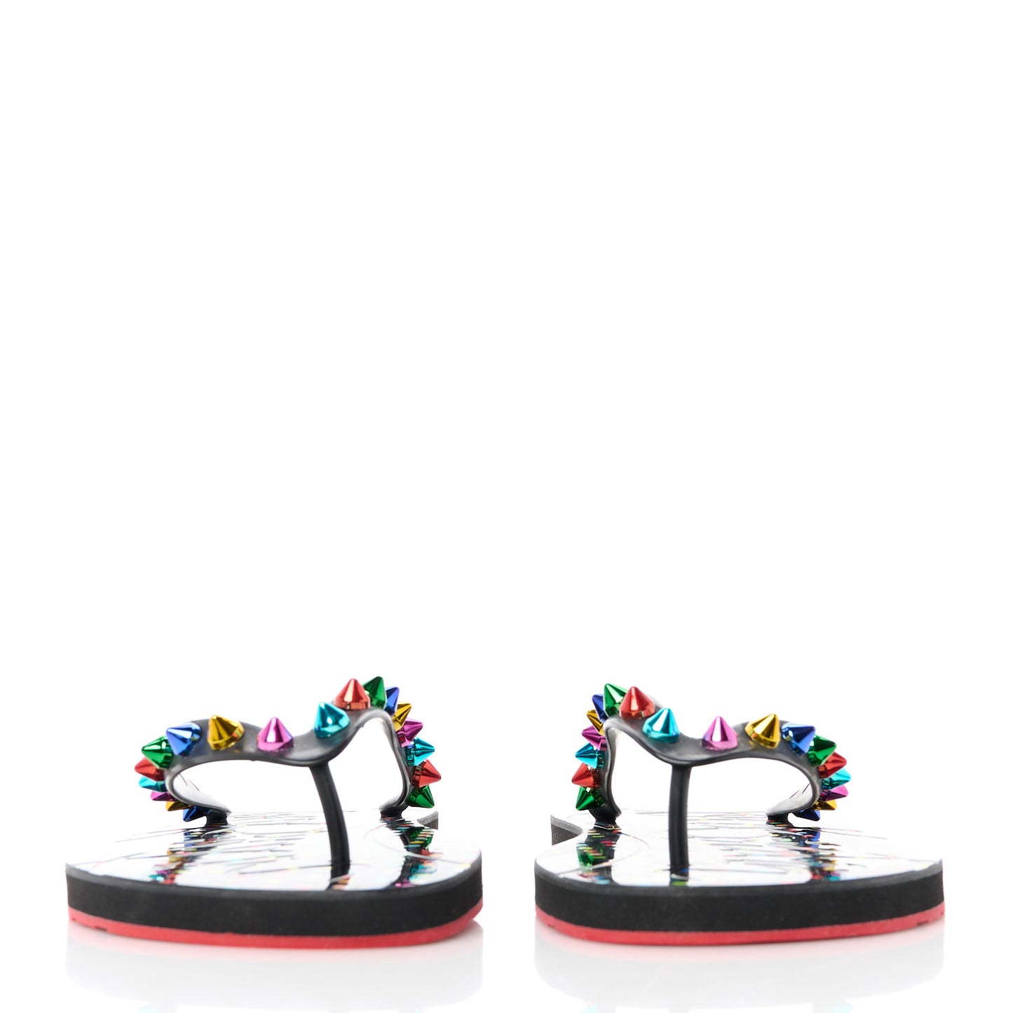 Rubber Spike Loubi Donna Flip Flop 38 Black Multicolor