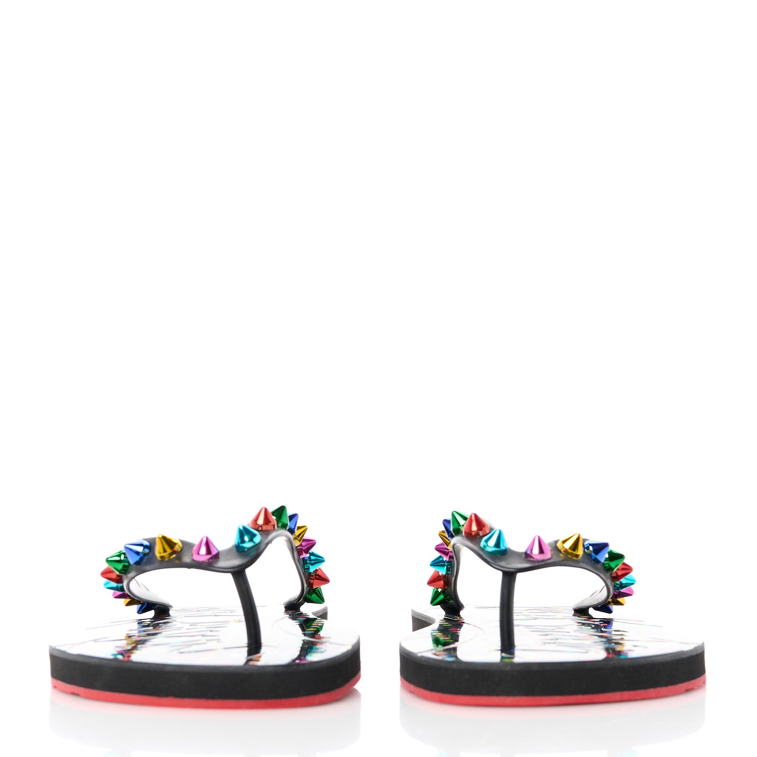 Christian Louboutin Rubber Spike Loubi Donna Flip Flop 38 Black Multicolor 2 of 8