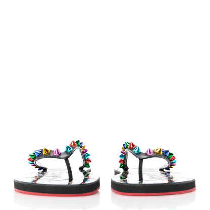 Christian Louboutin Rubber Spike Loubi Donna Flip Flop 38 Black Multicolor 2 of 8