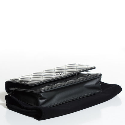 Chanel Patent Quilted Wallet On Chain WOC Dark Grey 4 of 9