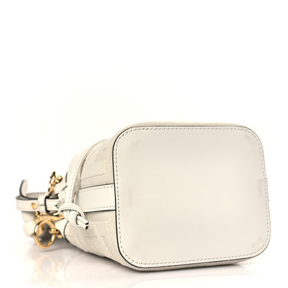 Fendi Canvas Nappa F is Fendi FF Embroidered Mini Mon Tresor Bucket Bag White Ice 4 of 7