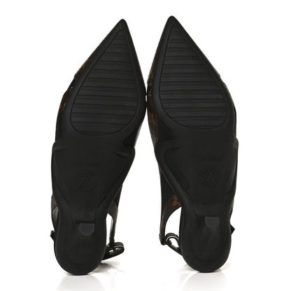 Louis Vuitton Patent Monogram Archlight Slingback Pumps 37 Black 7 of 13