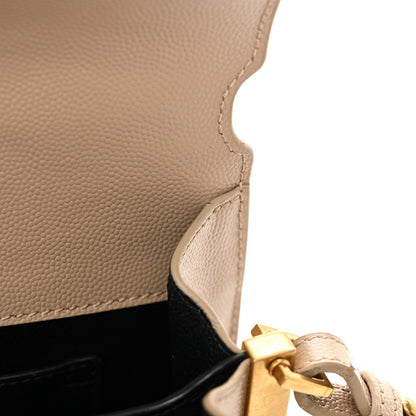 Saint Laurent Grain de Poudre Mini Classic Monogram Cassandra Top Handle Beige 12 of 13