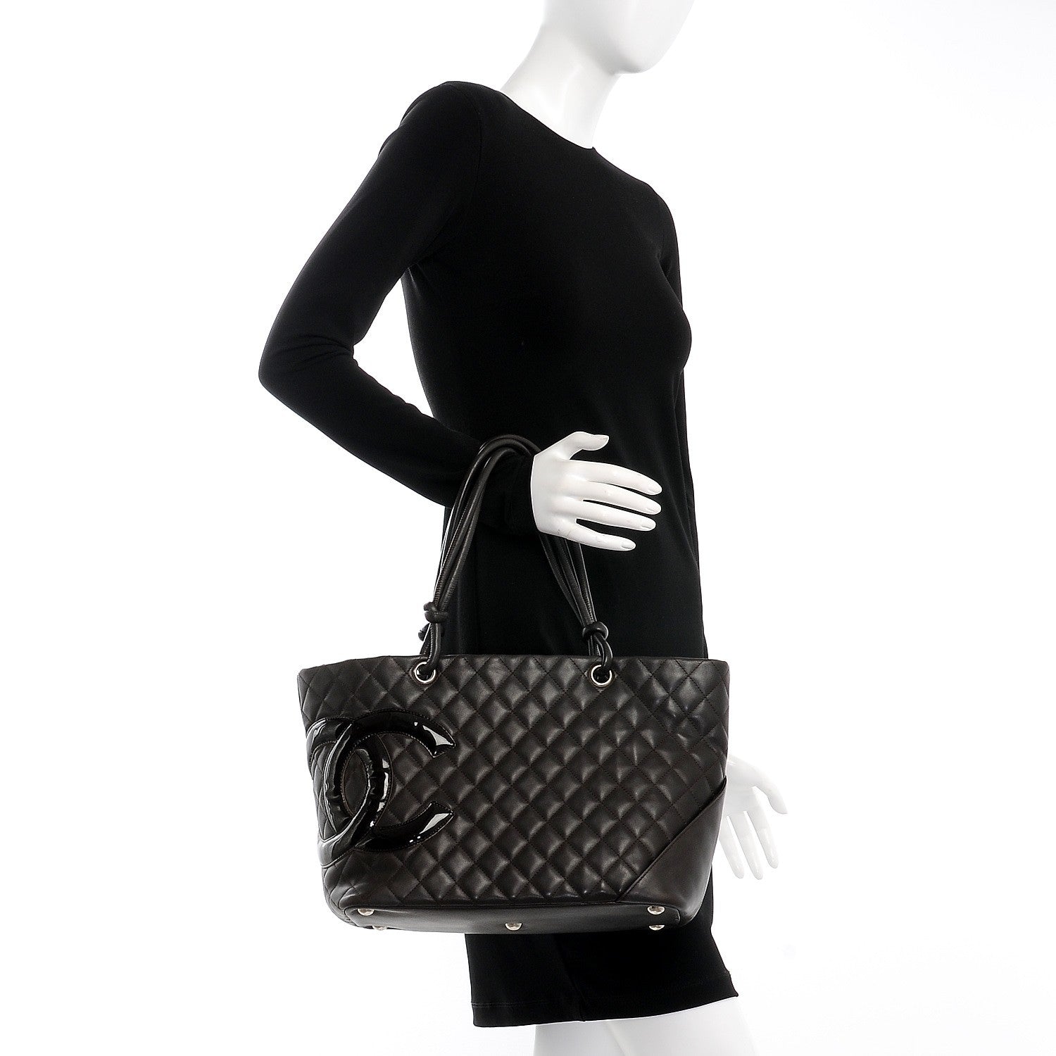 Chanel Calfskin Quilted Large Cambon Tote Brown 2 of 7