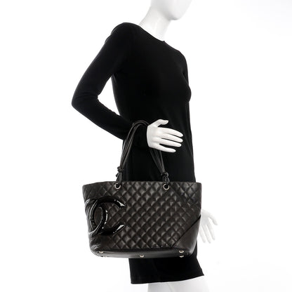 Chanel Calfskin Quilted Large Cambon Tote Brown 2 of 7