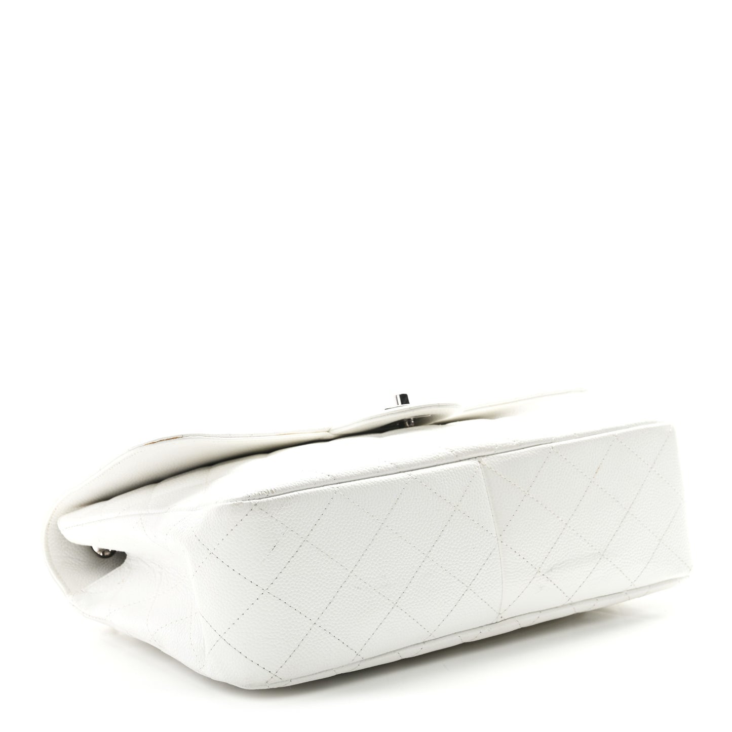 Caviar Quilted Jumbo Single Flap White