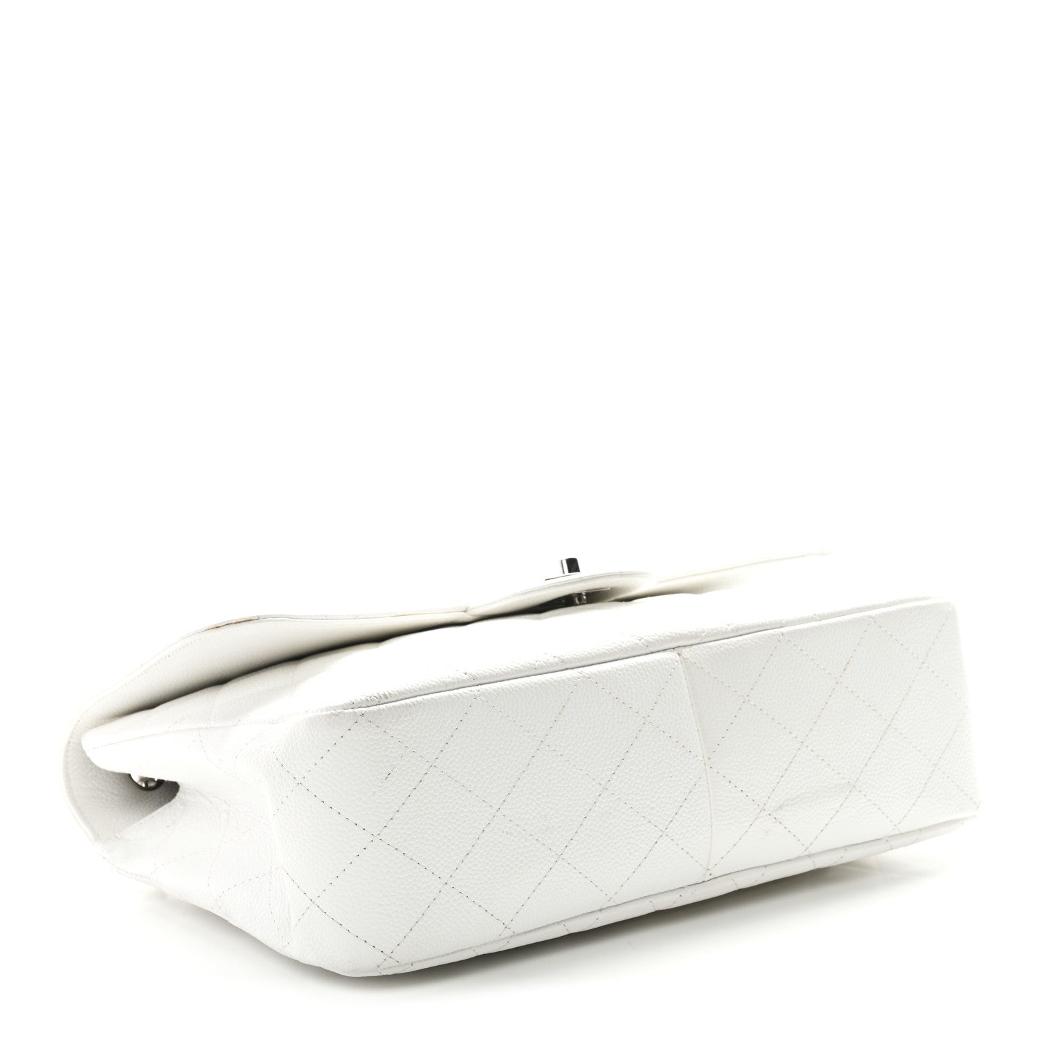 Chanel Caviar Quilted Jumbo Single Flap White 4 of 15