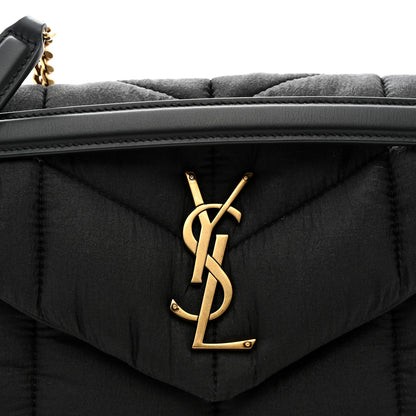 Saint Laurent Nylon Quilted Small Loulou Puffer Monogram Chain Satchel Black 5 of 10