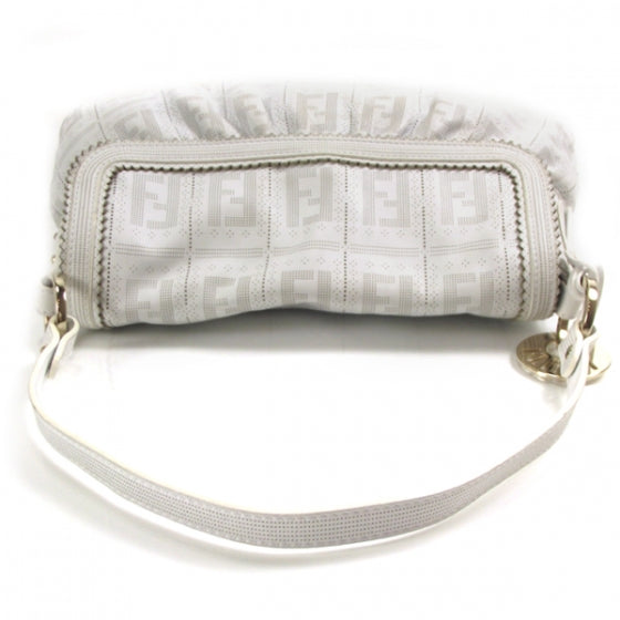 Calfskin Perforated Small Chef Shoulder Bag White