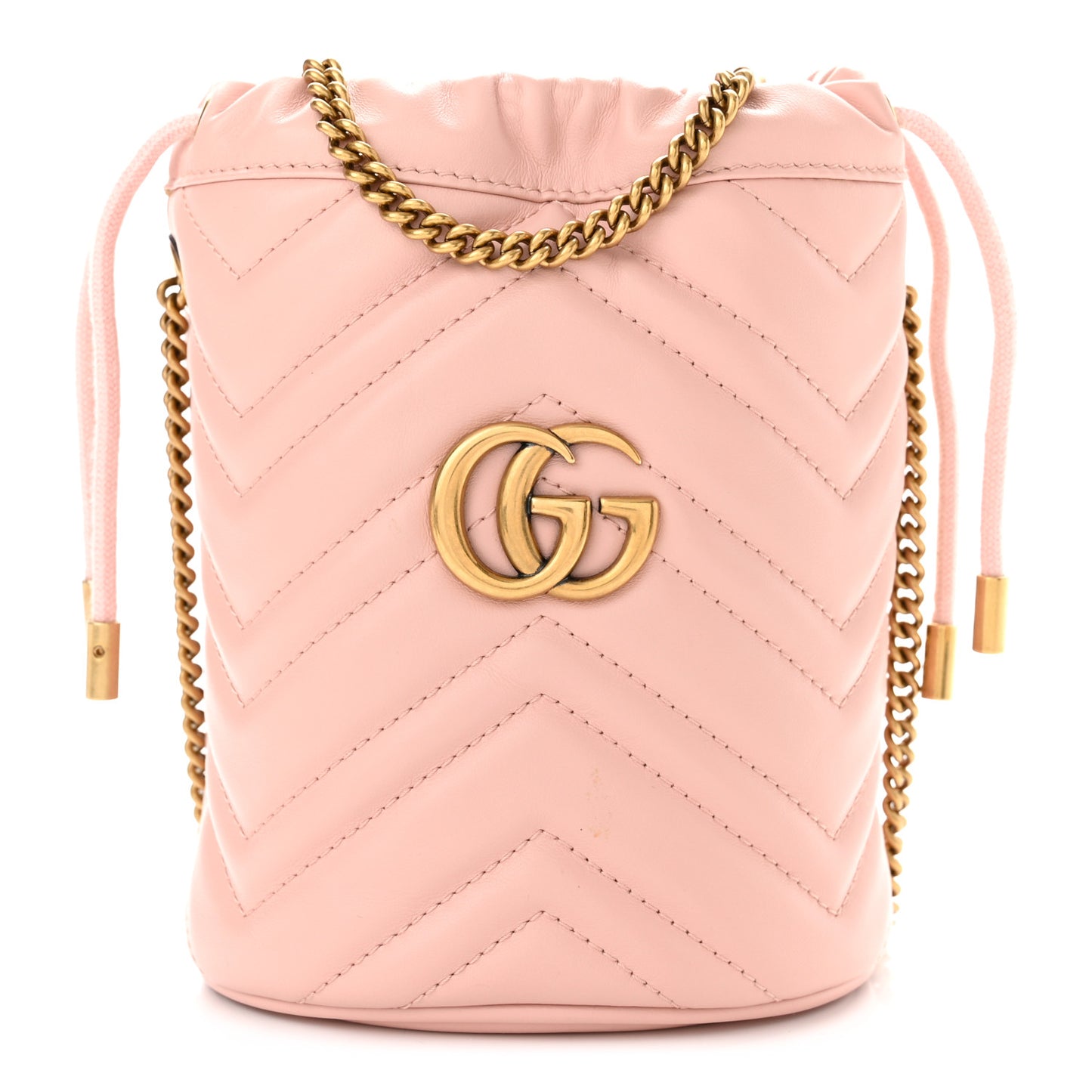 Calfskin Matelasse Mini GG Marmont 2.0 Bucket Bag Perfect Pink