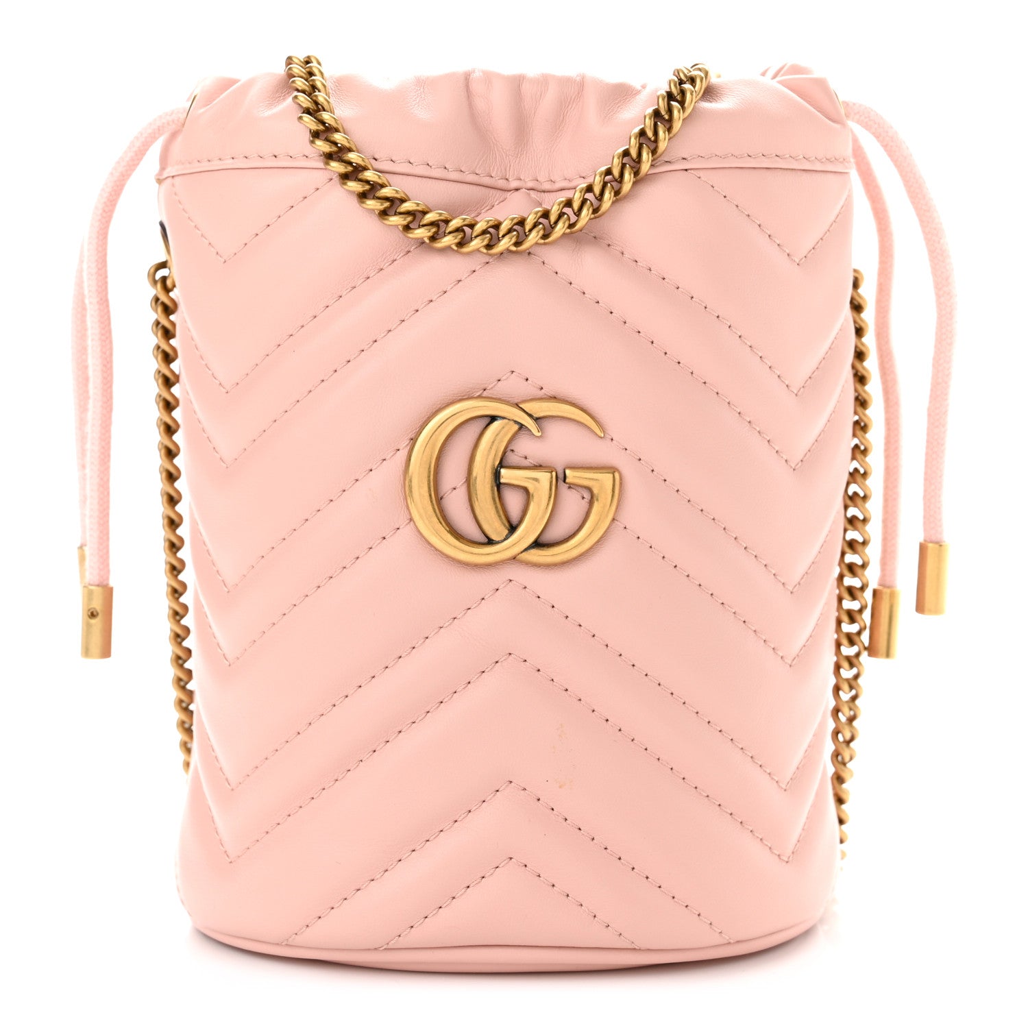 Gucci Calfskin Matelasse Mini GG Marmont 2.0 Bucket Bag Perfect Pink 1 of 10
