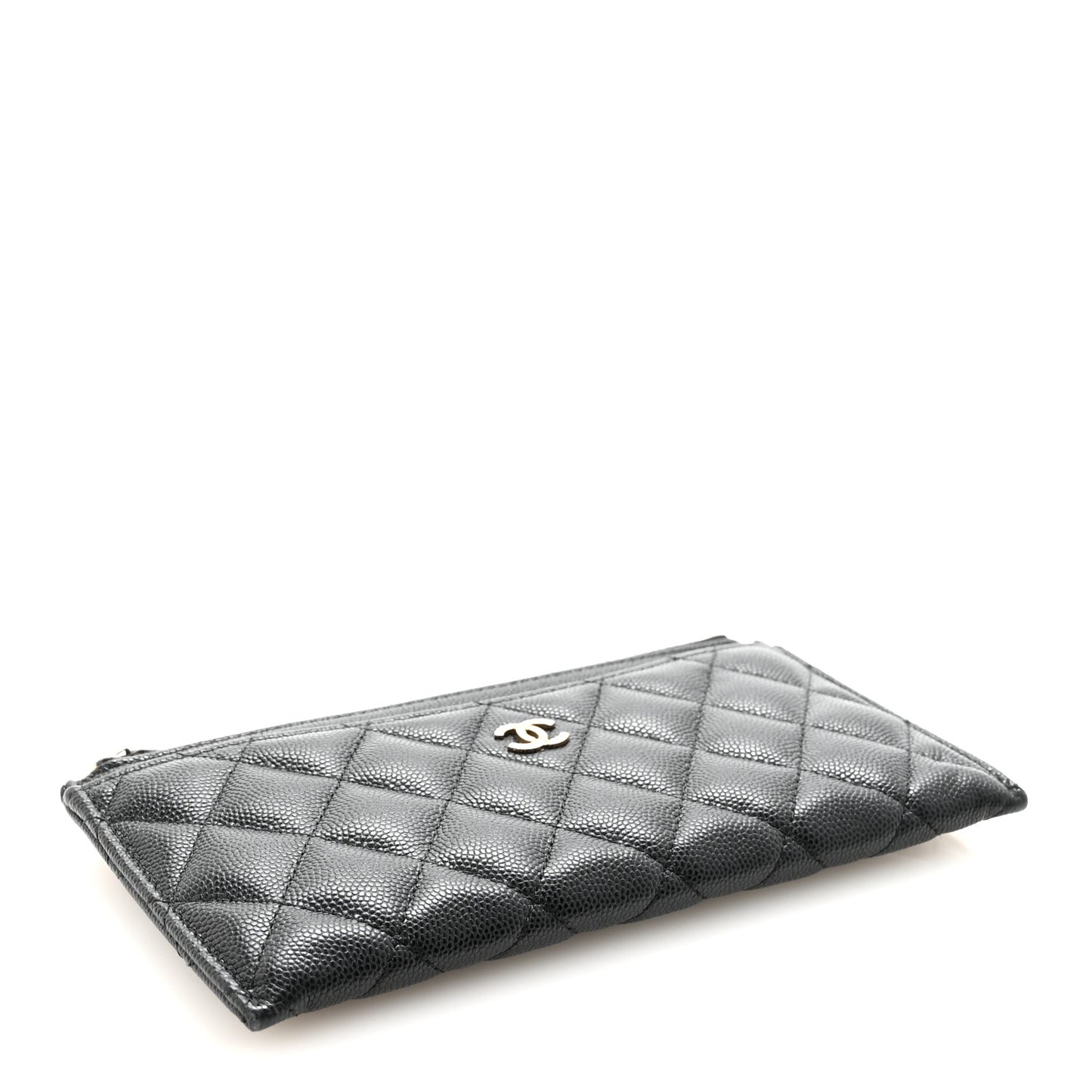 Caviar Quilted Classic Zip Pouch Black