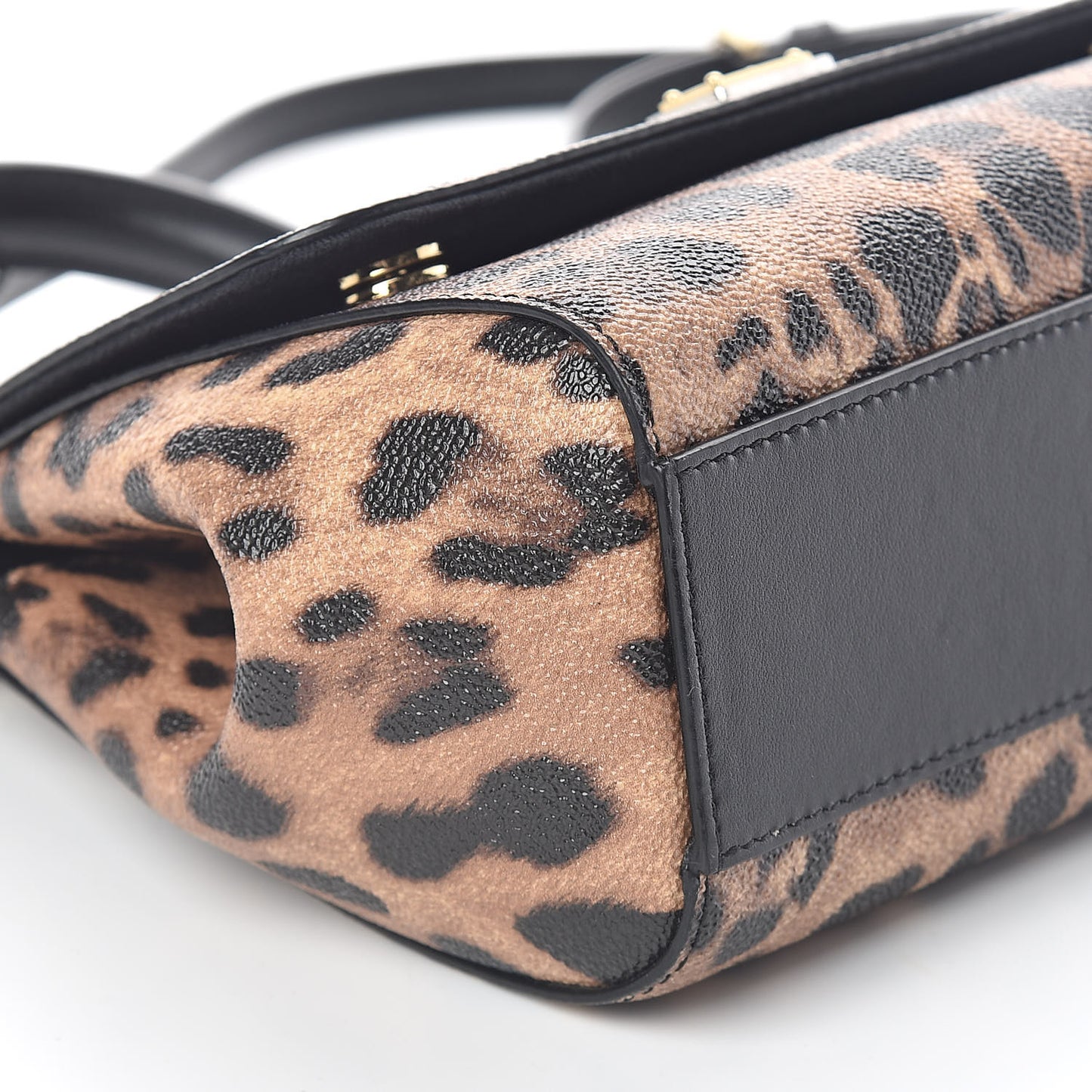 Dauphine Leopard Print Mini Miss Sicily Satchel Black