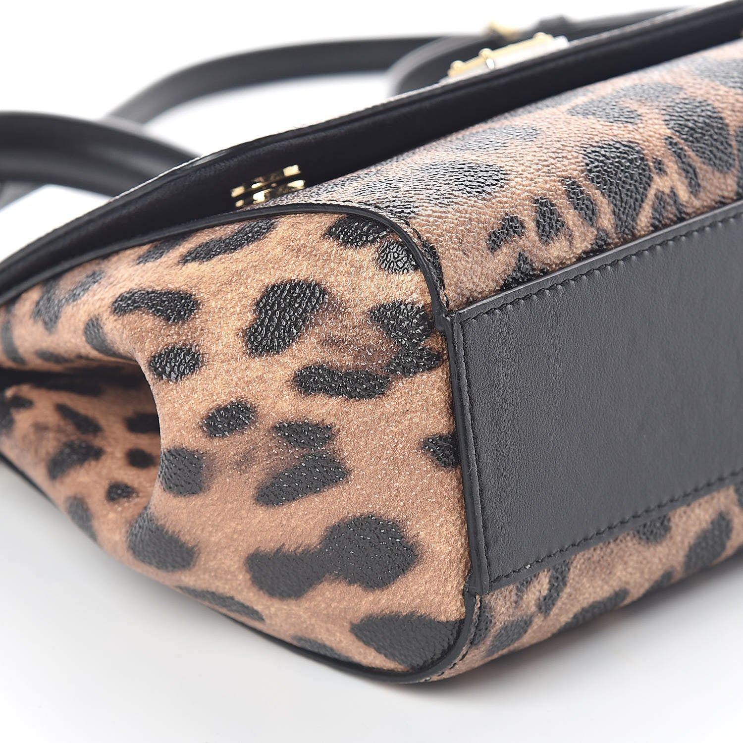 Dolce & Gabbana Dauphine Leopard Print Mini Miss Sicily Satchel Black 8 of 9