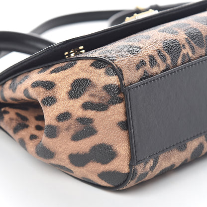 Dolce & Gabbana Dauphine Leopard Print Mini Miss Sicily Satchel Black 8 of 9