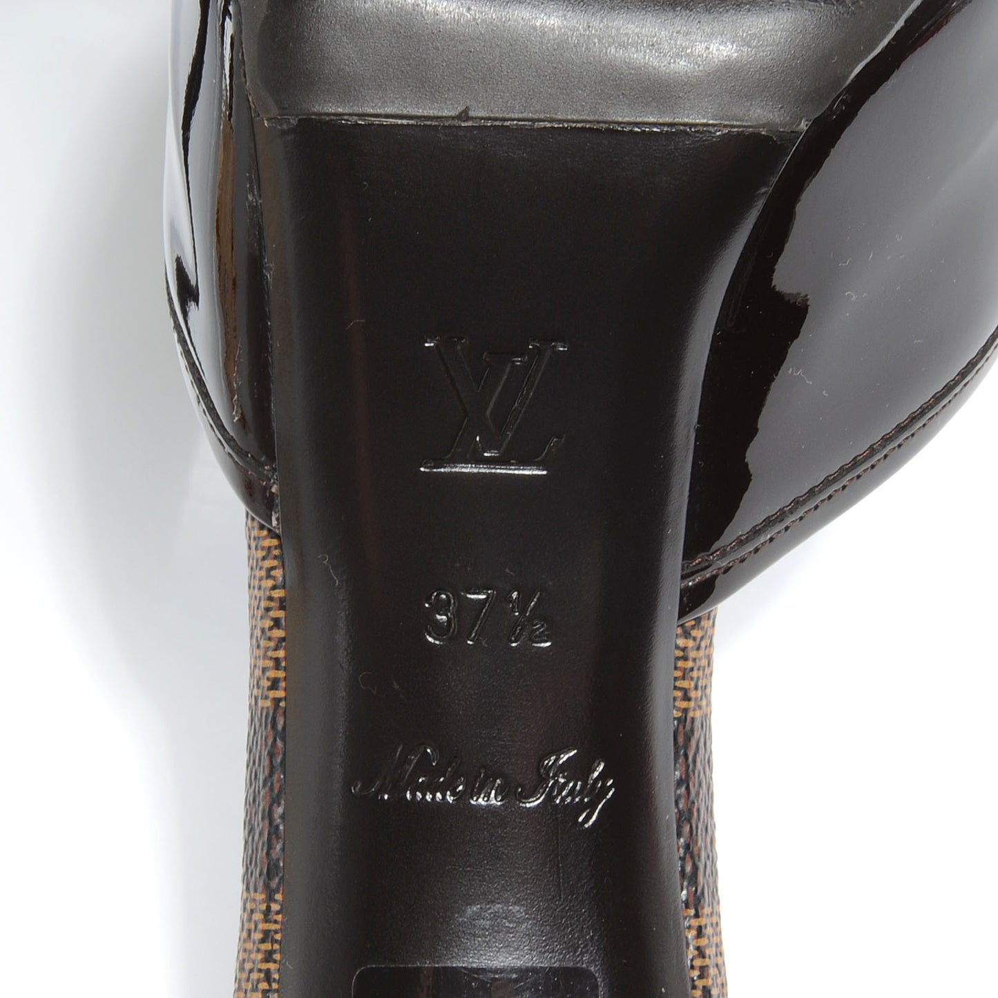 Damier Ebene Patent Valentine Mules 37.5
