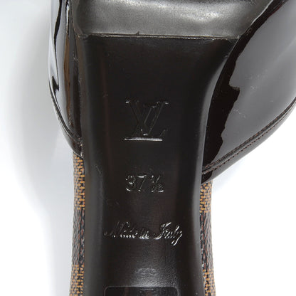 Louis Vuitton Damier Ebene Patent Valentine Mules 37.5 6 of 8