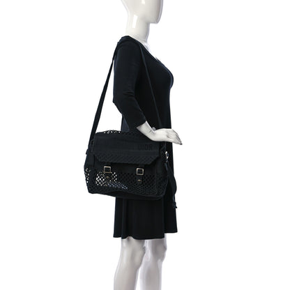 Christian Dior Canvas Embroidered Mesh Diorcamp Messenger Black 3 of 15