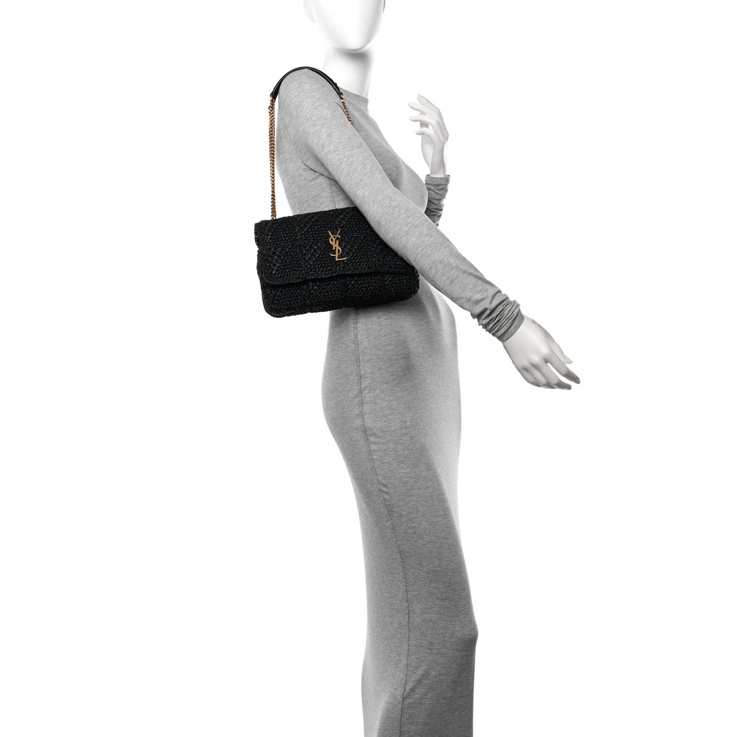 Raffia Monogram Medium Jamie Black